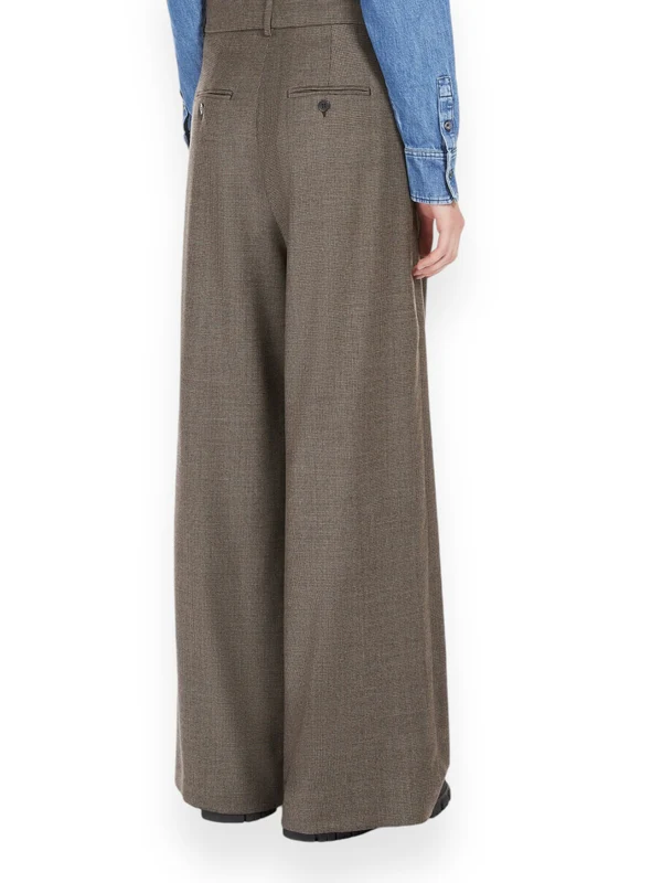 Pintuck Detail Wide Wool Pants - Image 3