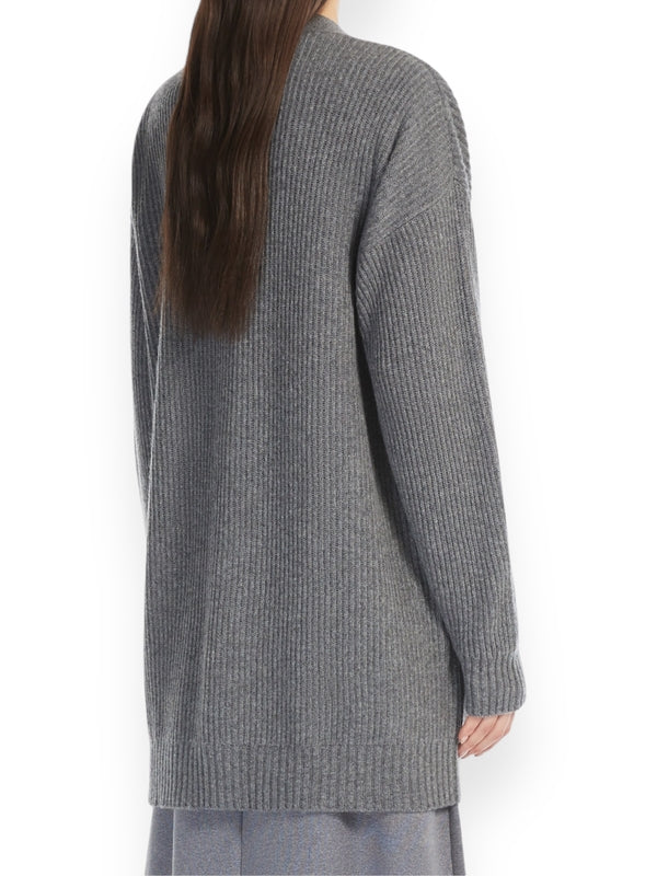 V-neck Ribbed Button-up Cardigan - Image 3