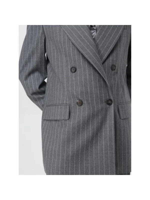 Pinstripe Virgin Wool Double Jacket - Image 3