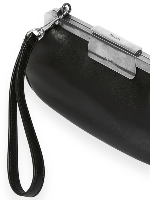 Metal Logo Calfskin Clutch Bag - Image 3