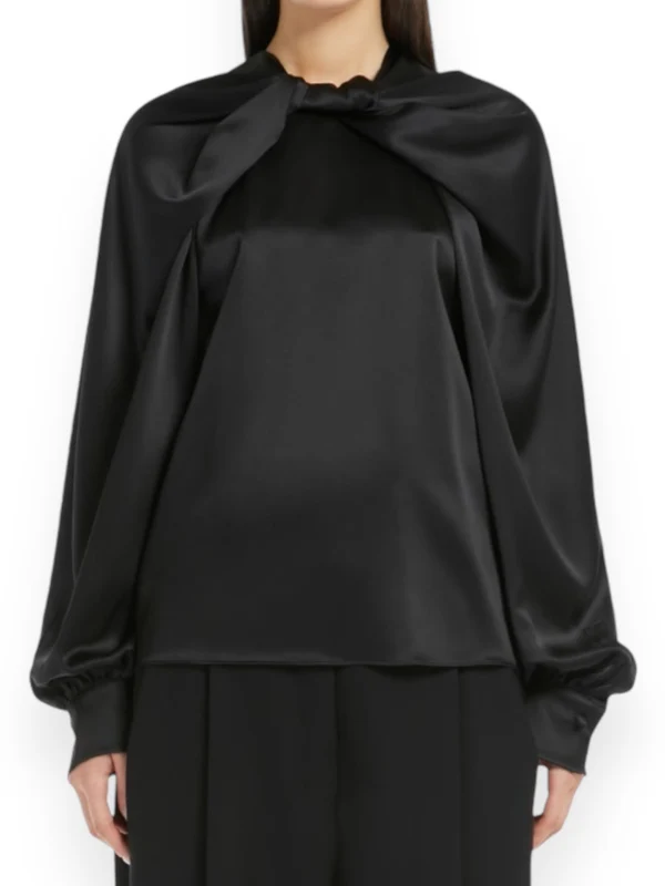 Drape Detail Silk Blouse - Image 3