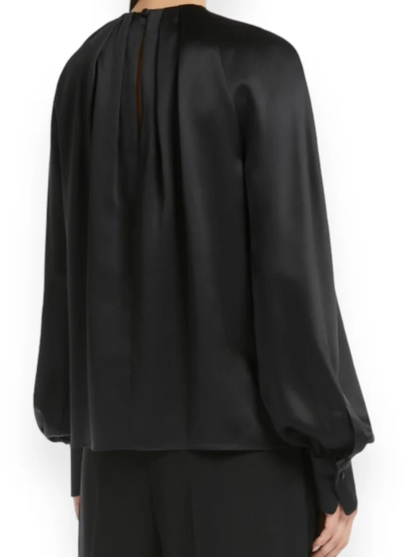 Drape Detail Silk Blouse - Image 4