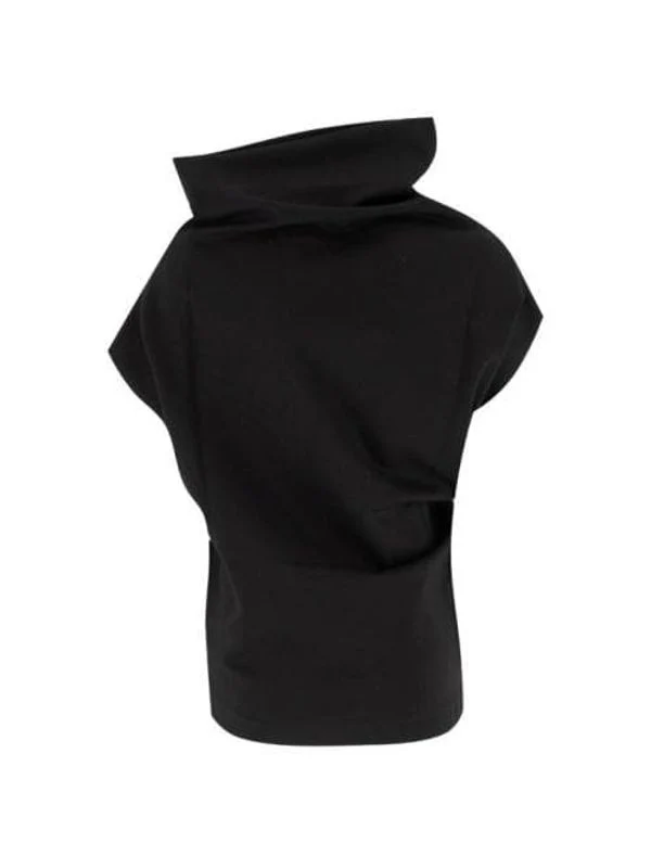 Drape Neck Short-Sleeve Blouse - Image 2