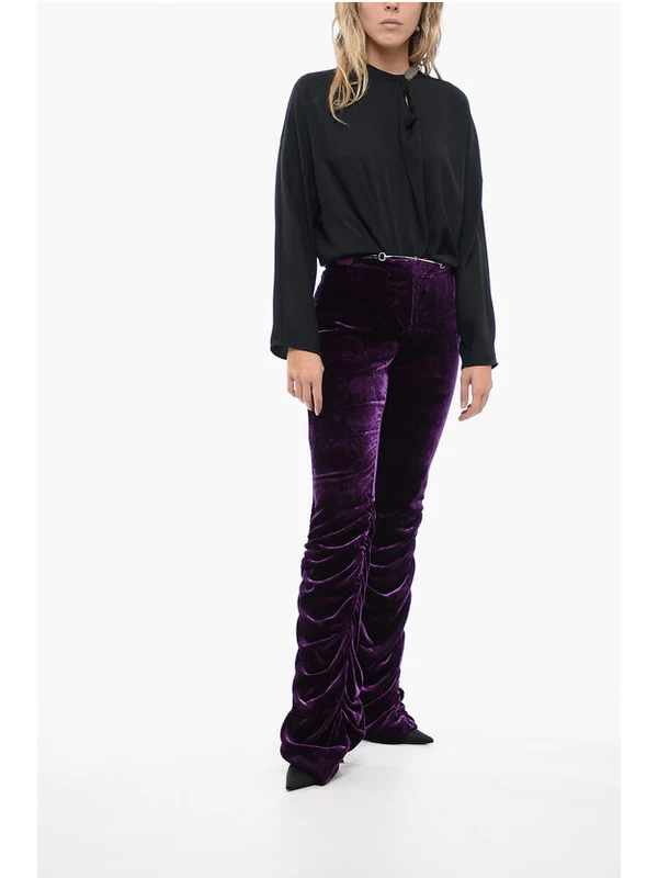 Slim Fit Velvet Pants - Image 4