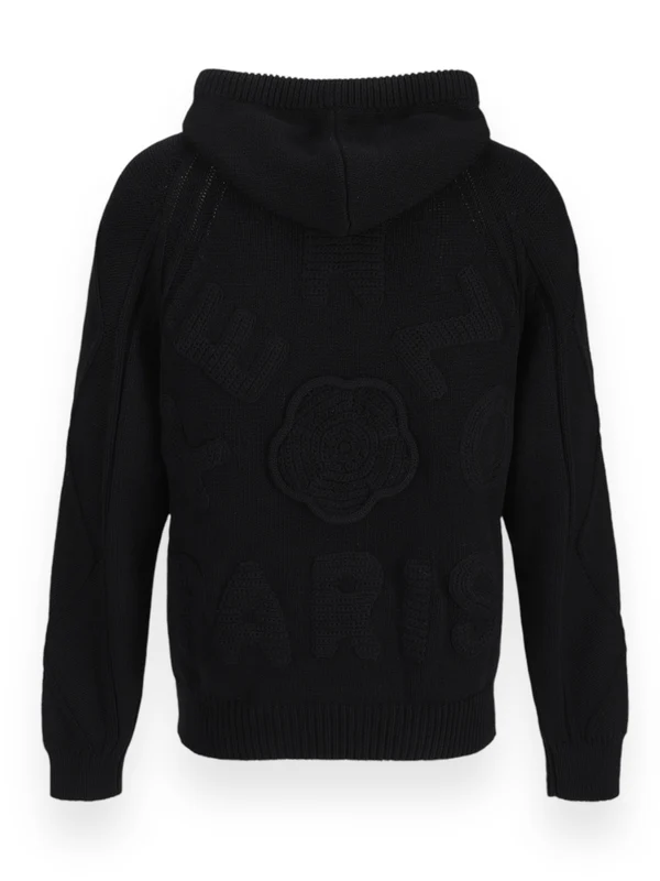 Logo Embroidery Knit Hoodie - Image 3