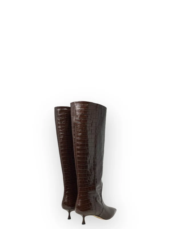 Naomi 50 Croc-Effect Leather High Boots - Image 2