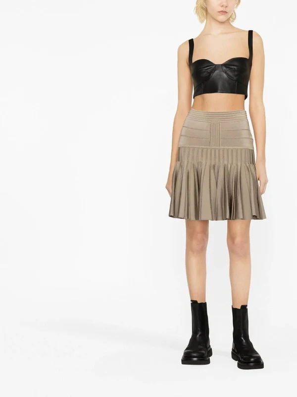 Pleats Detail Knit Skirt - Image 2
