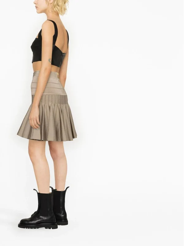 Pleats Detail Knit Skirt - Image 3