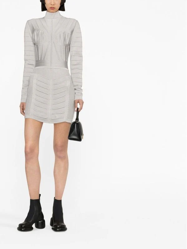 High-Neck Long Sleeve Dress - Image 2