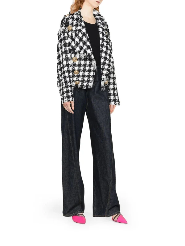 Houndstooth Check Tweed Jacket - Image 2