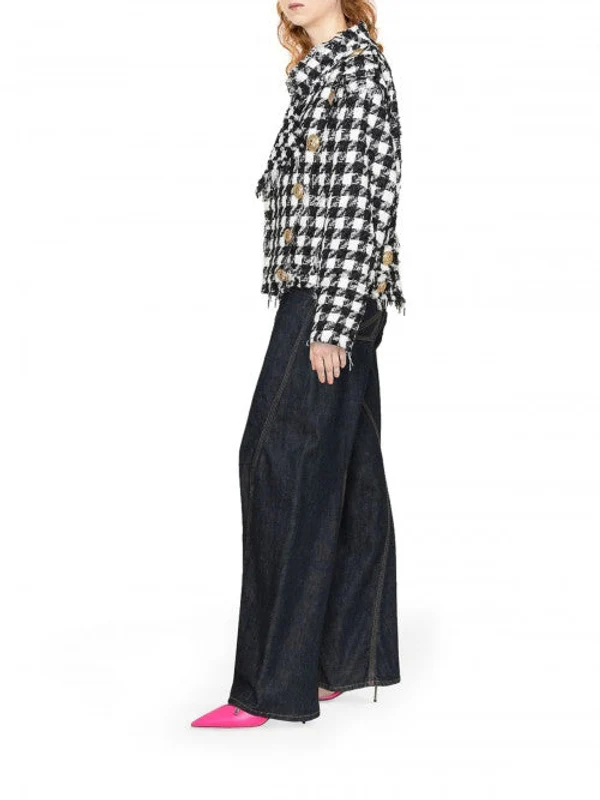 Houndstooth Check Tweed Jacket - Image 3