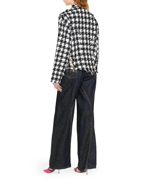 Houndstooth Check Tweed Jacket - Image 4