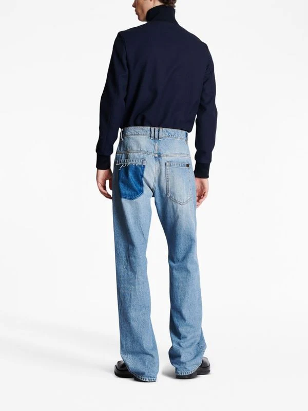 Pocket Panel Detail Denim Pants - Image 4