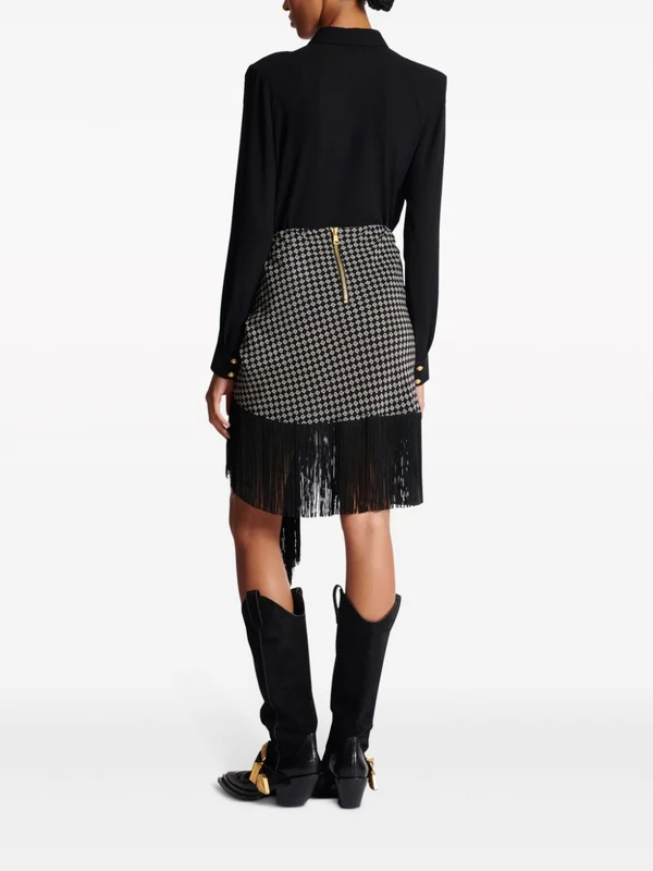 Paisley Fringe Silk Skirt - Image 4