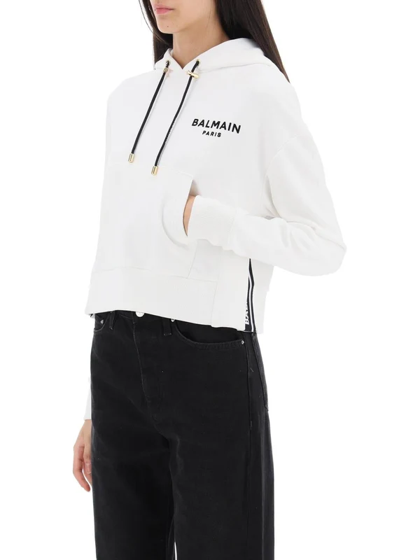 Logo Detail Crop Hoodie - Image 4