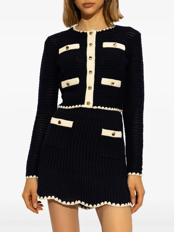 Multi Pocket Tweed Cardigan - Image 3