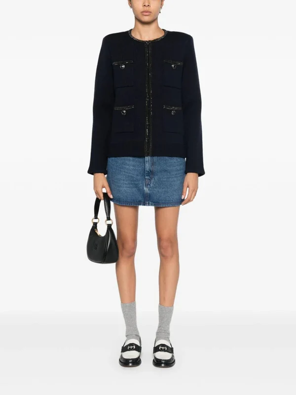 Crewneck Wool Blend Cardigan - Image 2