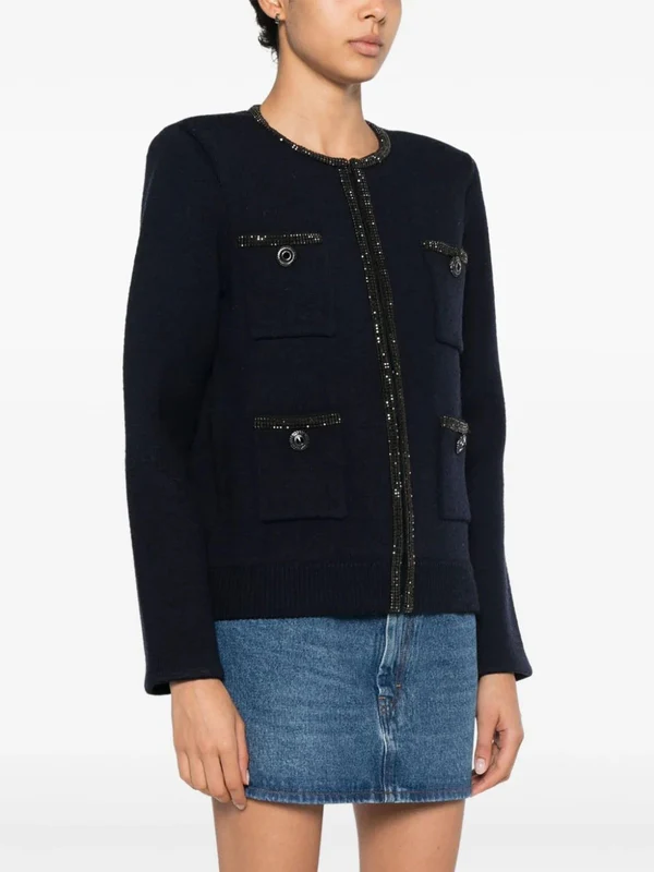 Crewneck Wool Blend Cardigan - Image 3