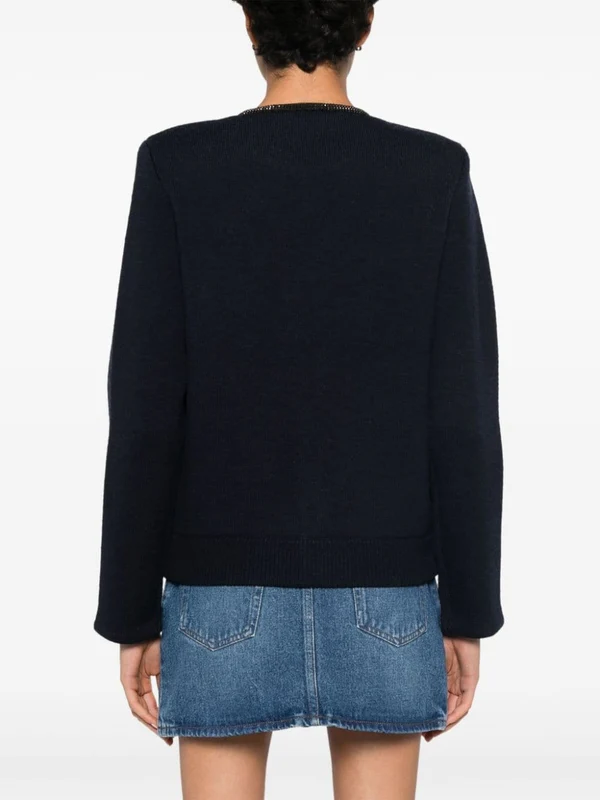 Crewneck Wool Blend Cardigan - Image 4