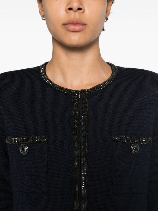 Crewneck Wool Blend Cardigan - Image 5