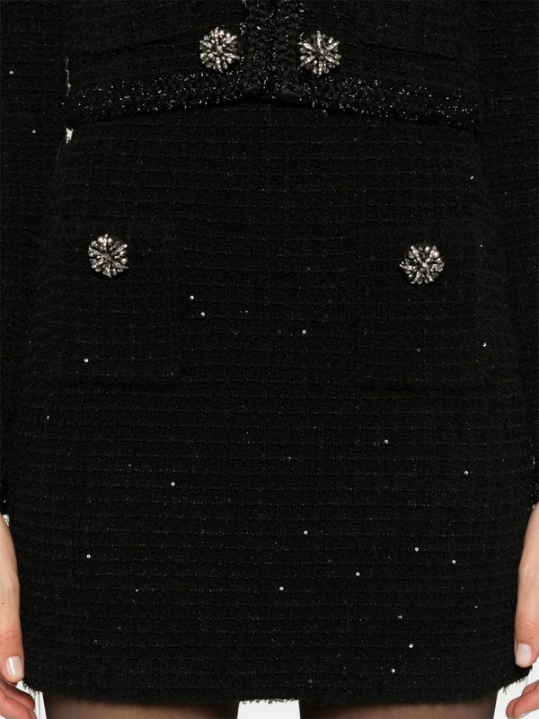 Sequin Decoration Tweed Skirt - Image 5