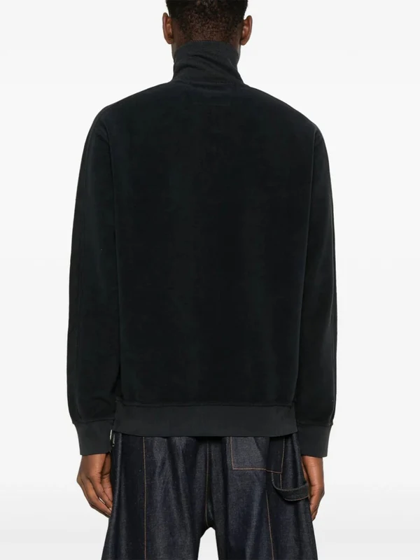 Logo Embroidered High Neck Half-Zip
  Sweatshirt - Image 4