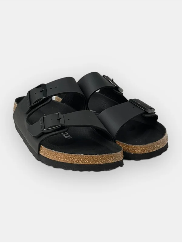 Double Buckle Leather Sandals - Image 3