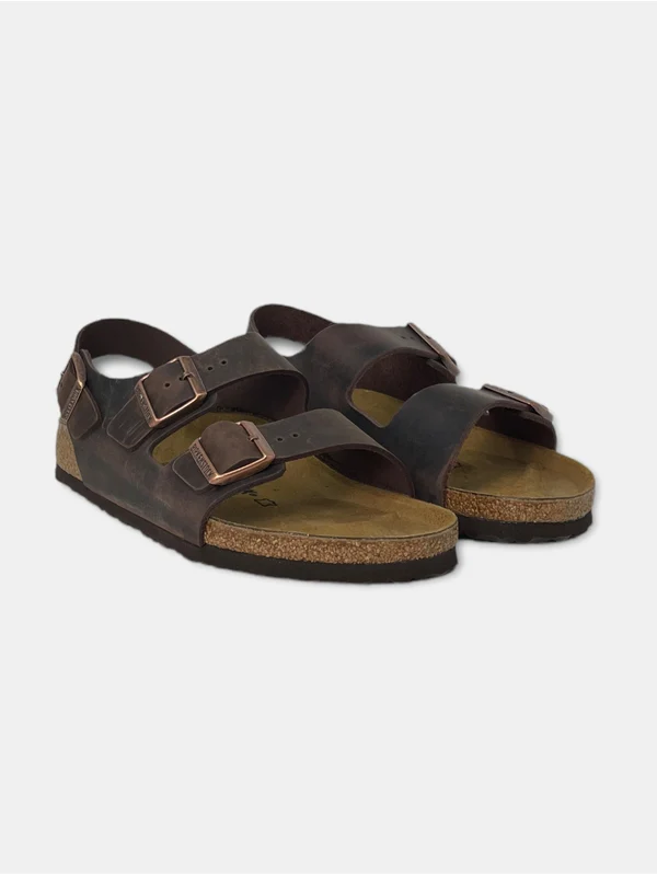 Double Buckle Leather Sandals - Image 2