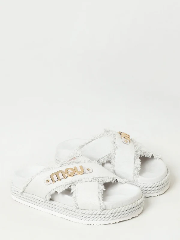 Metal Logo Embellished Cross Band Slides - Image 2