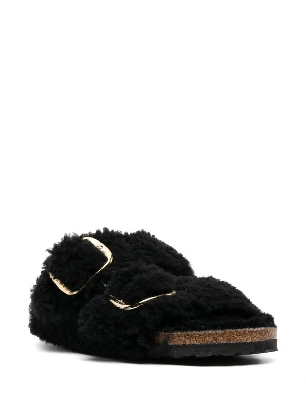 Arizona Big Buckle Shearling Sandals - Image 2