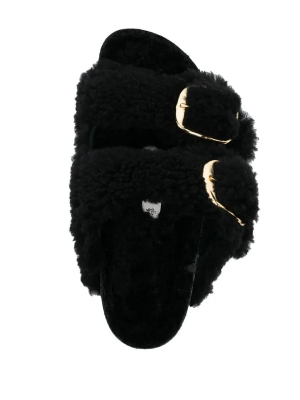 Arizona Big Buckle Shearling Sandals - Image 4