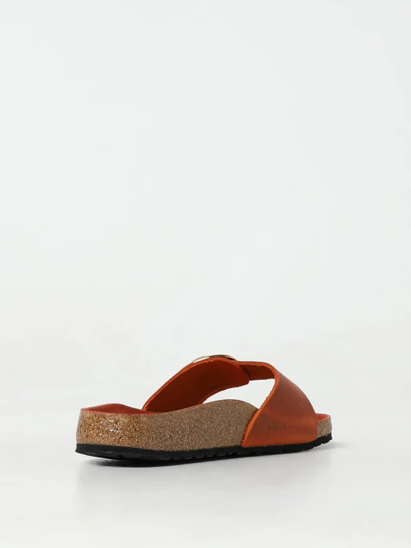 Buckle Detail Leather Slides - Image 3