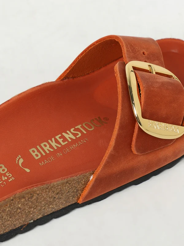 Buckle Detail Leather Slides - Image 4