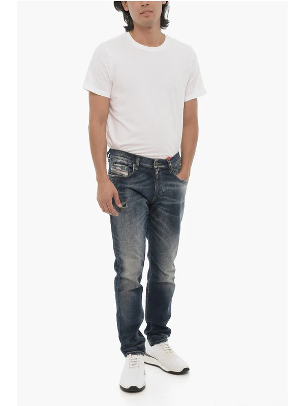 Washed Cotton Blend Denim Pants - Image 4
