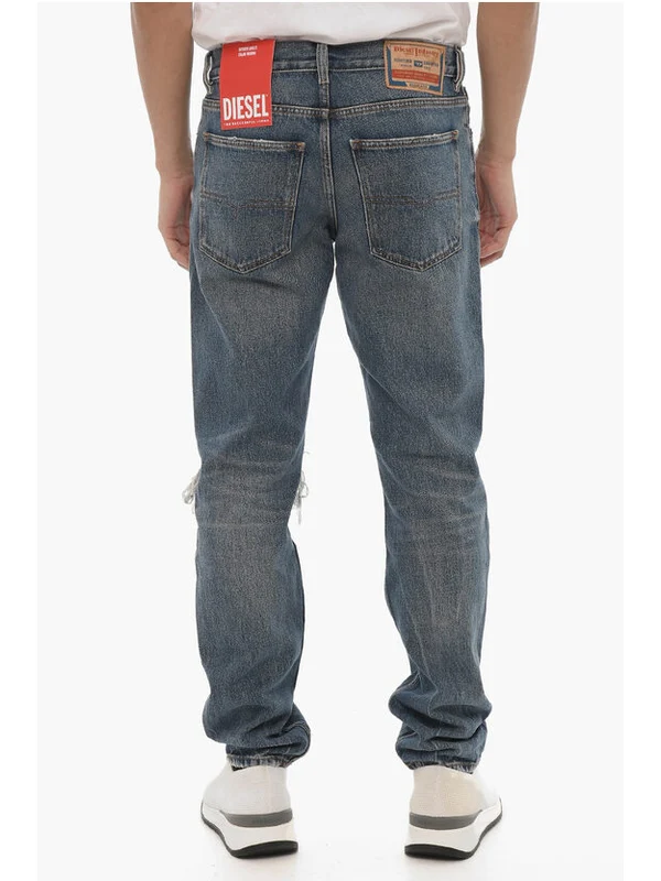 Distressed Cotton Denim Pants - Image 2