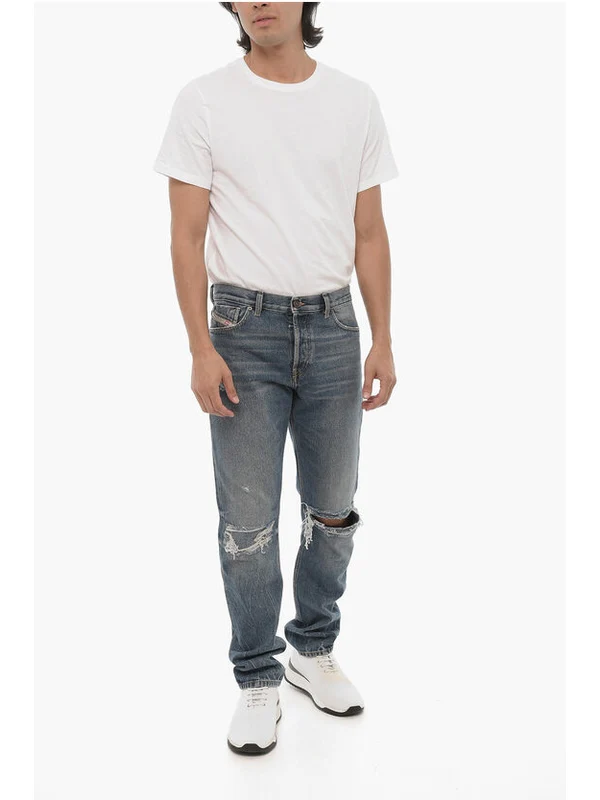 Distressed Cotton Denim Pants - Image 4
