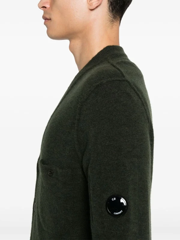Lens Patch V-Neck Cardigan - Image 5