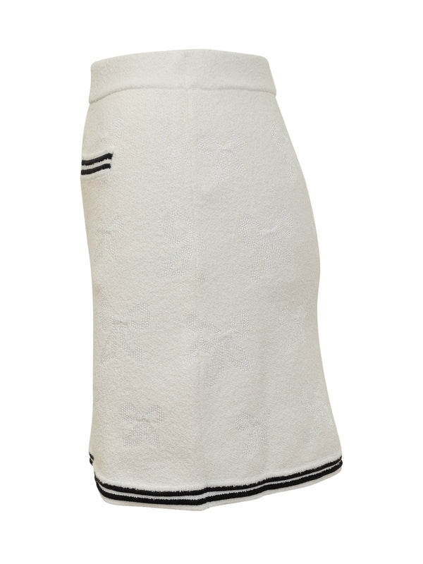 Bow Jacquard Mini Skirt - Image 3