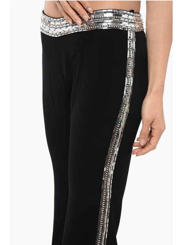Sequin Banded Flare Pants - Image 2