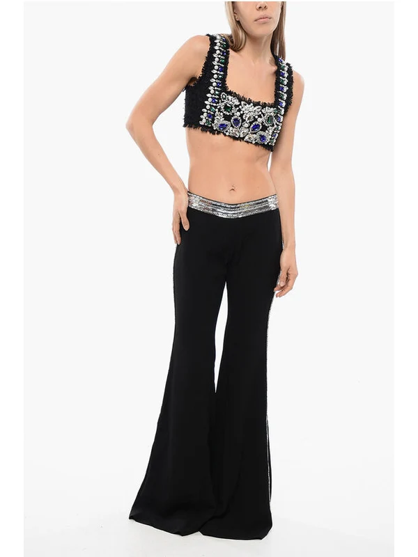Sequin Banded Flare Pants - Image 3
