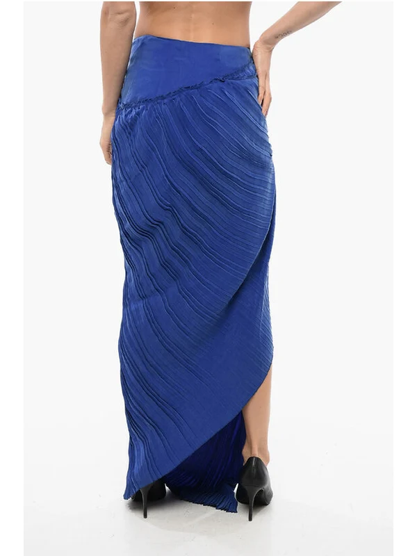 Asymmetric Draped Slit Skirt - Image 2