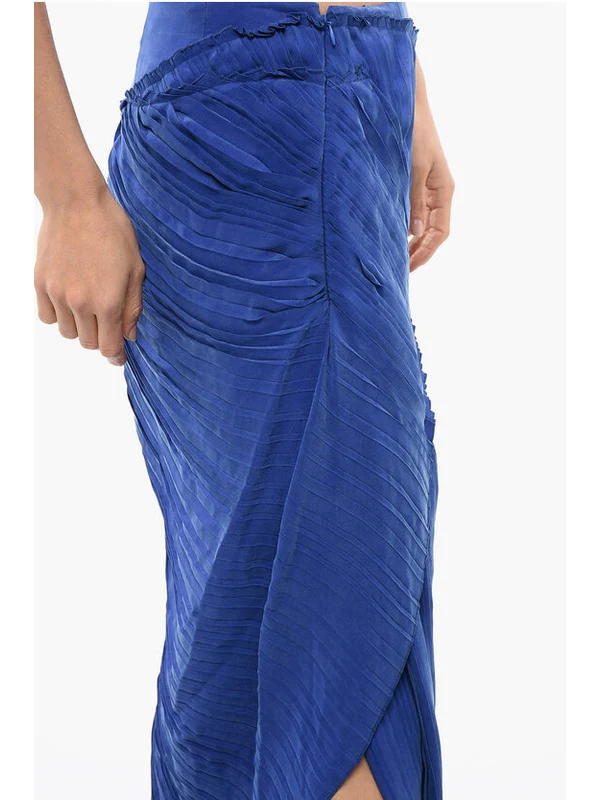 Asymmetric Draped Slit Skirt - Image 3