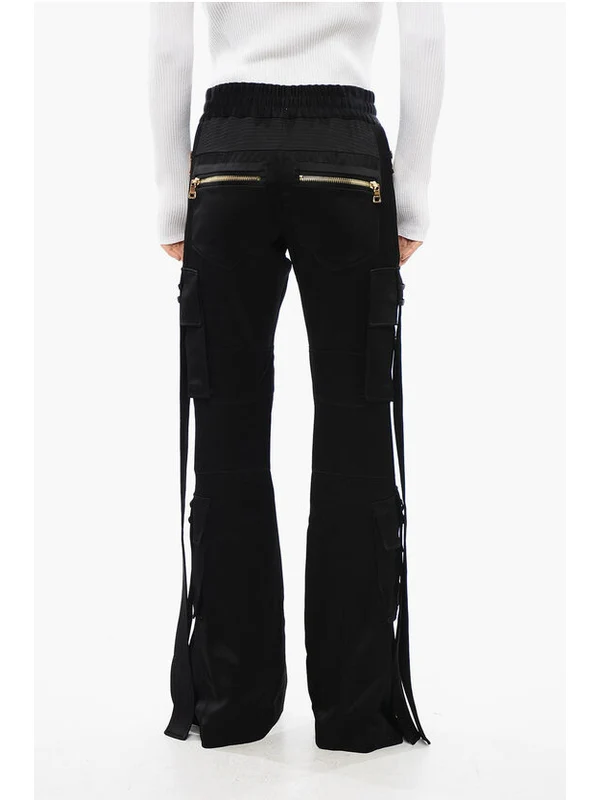 Multi-Pocket Satin Cargo Pants - Image 2