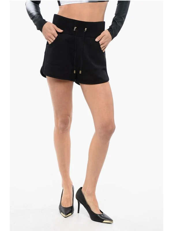 Back Logo Drawstring Cotton Shorts - Image 2