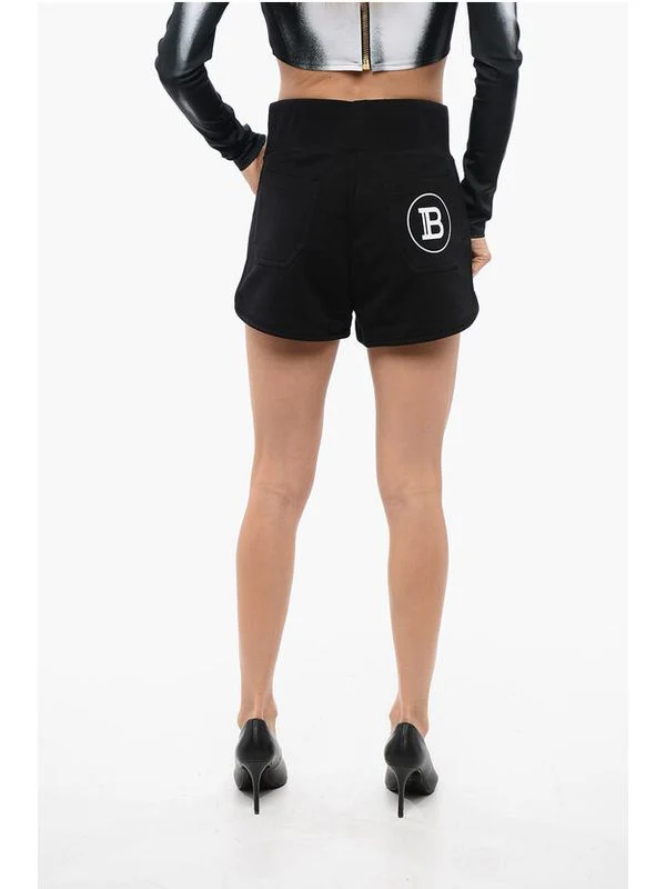 Back Logo Drawstring Cotton Shorts - Image 3