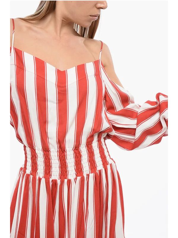 Cutout Shoulder Stripe Dress - Image 3