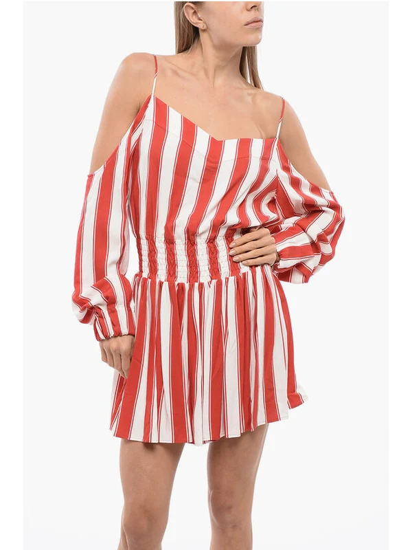 Cutout Shoulder Stripe Dress - Image 4