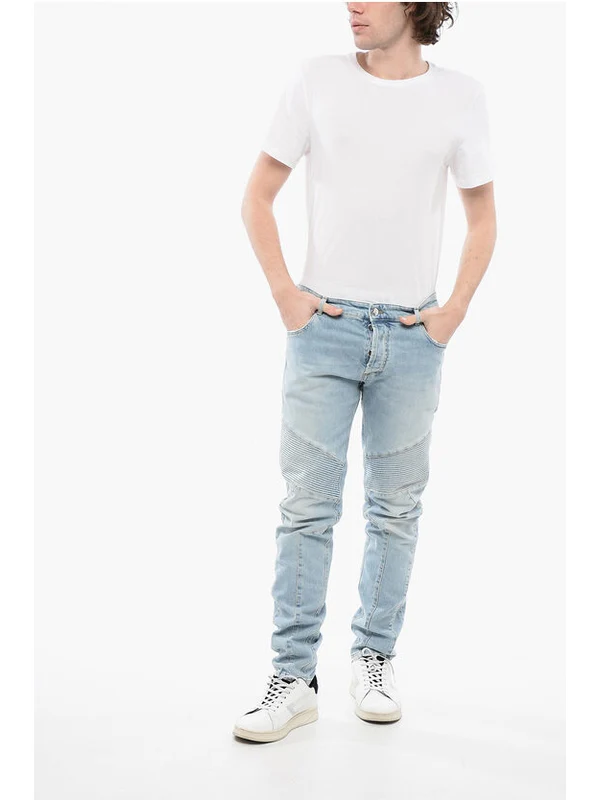Balmain Sky Blue Denim Pants - Image 4