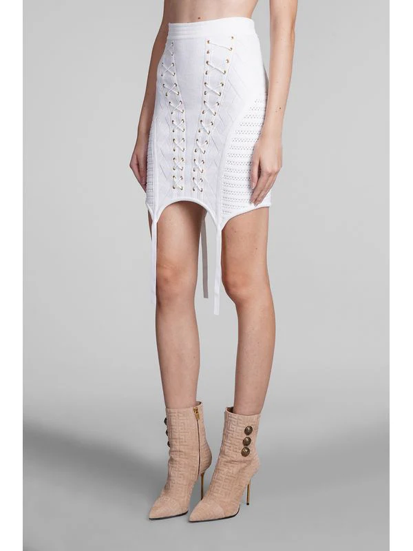 Lace-Up Knit Banded Skirt - Image 2