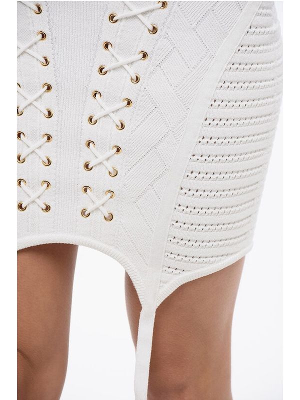 Lace-Up Knit Banded Skirt - Image 4